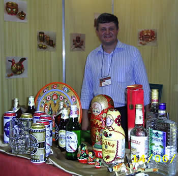 Produtos t�picos russos, Vodka, cerveja, e artesanato